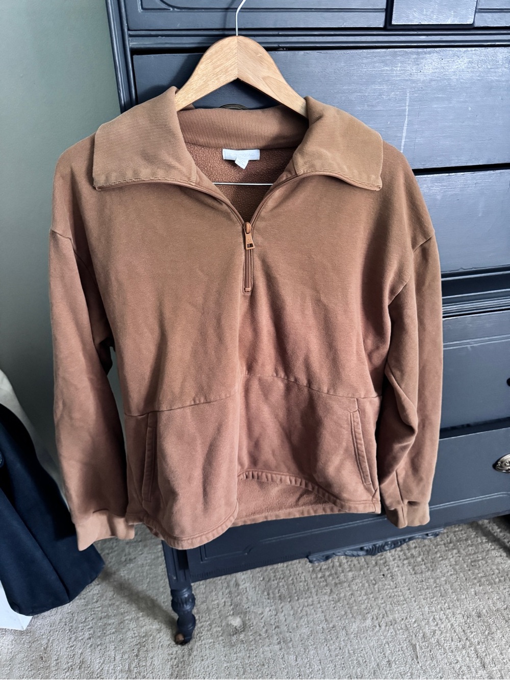 Beyond Yoga Brown Half-Zip Shirt Jacket